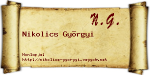 Nikolics Györgyi névjegykártya